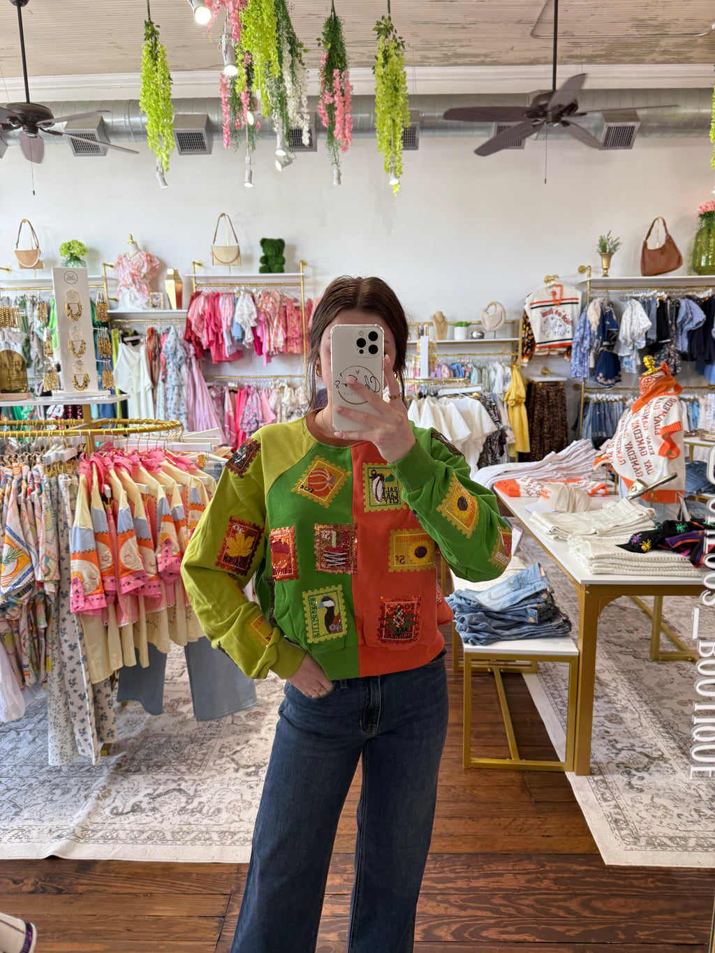 Colorblock Fall Stamp Sweatshirt | Queen of Sparkles