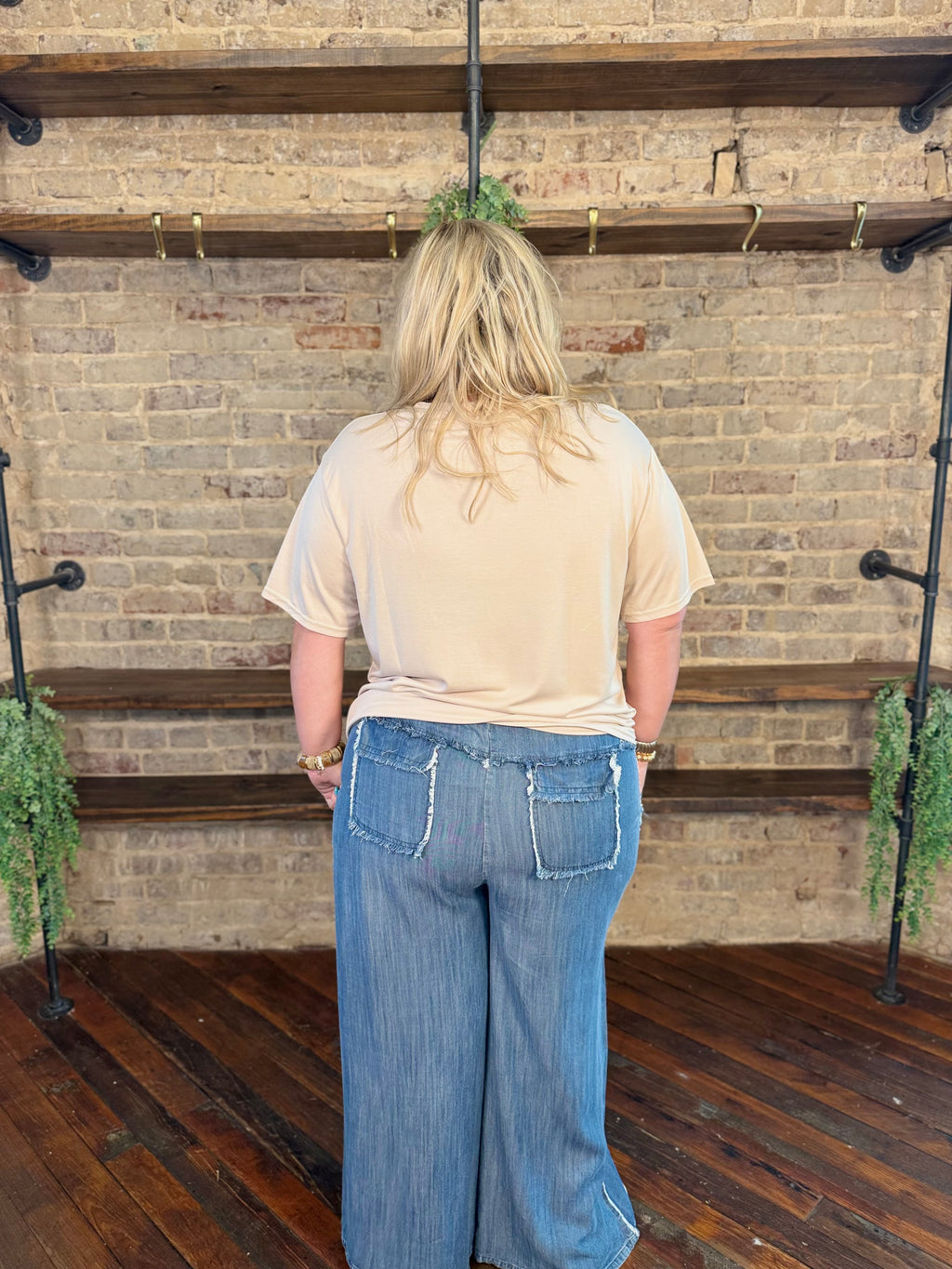 PLUS SIZE | Relaxed Washed Chambray Pants