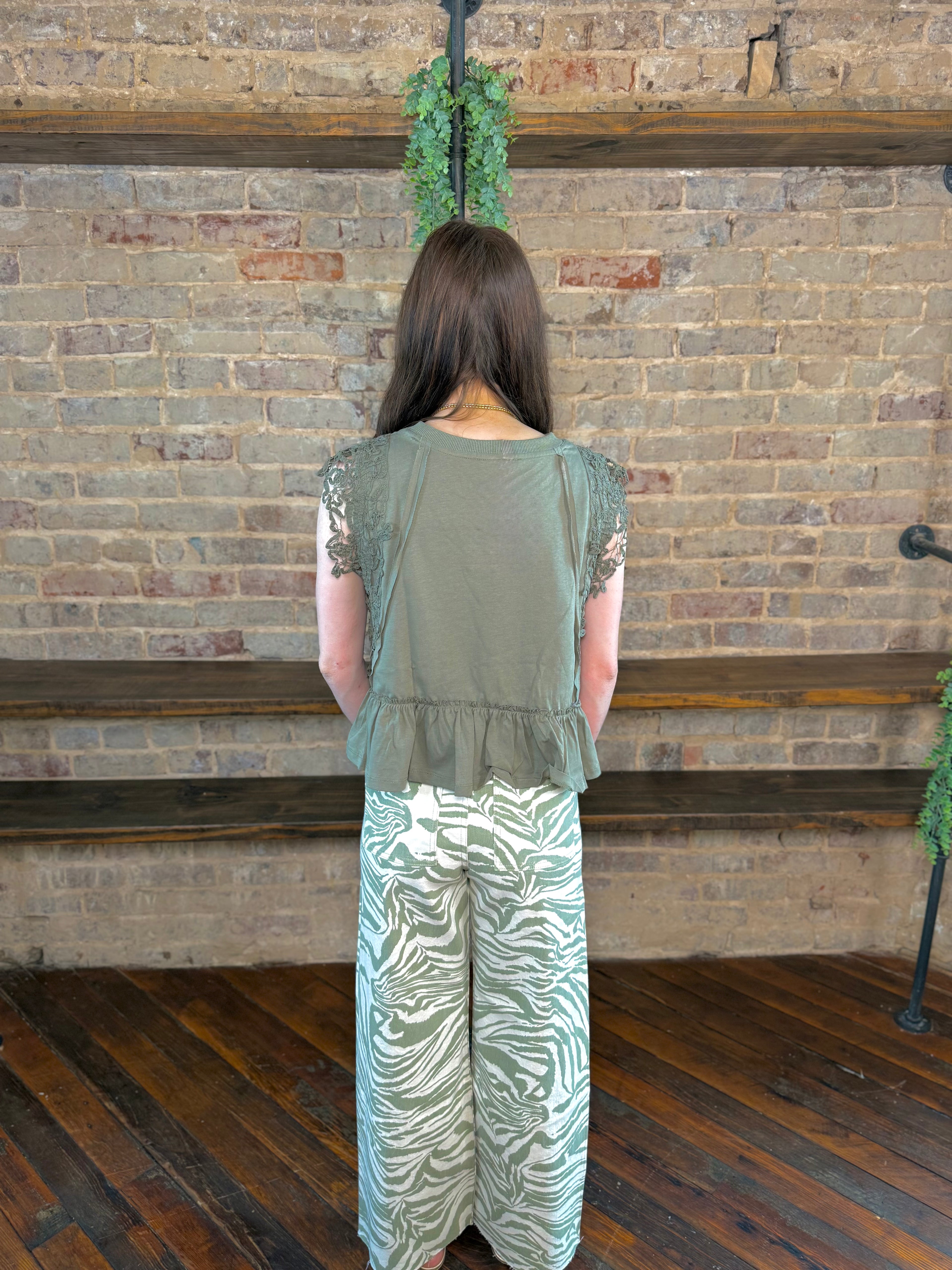 High Rise Zebra Print Pants