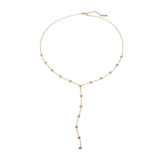 Bezel Drop Lariat Necklace | Water Resistant