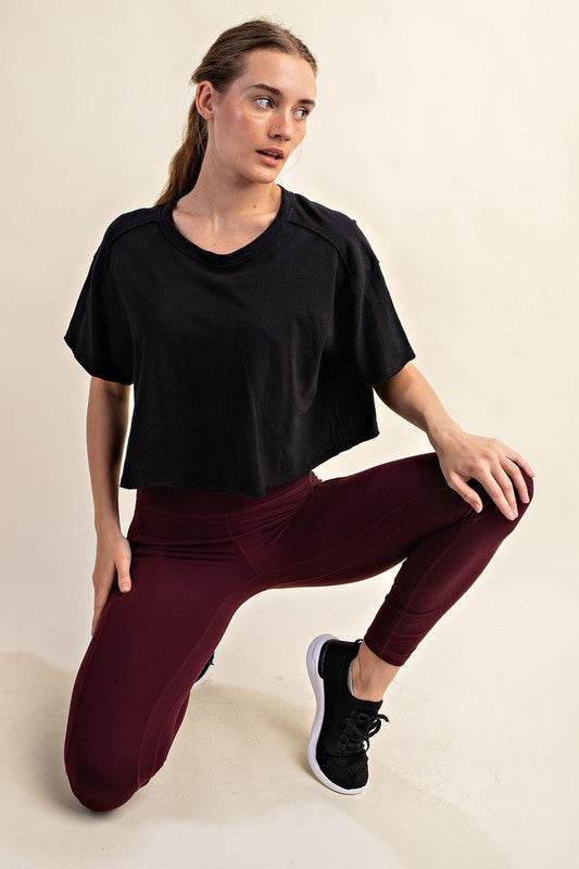 PLUS SIZE | Camellia Cotton Slub Crop Top
