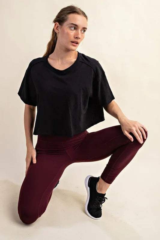 PLUS SIZE | Camellia Cotton Slub Crop Top
