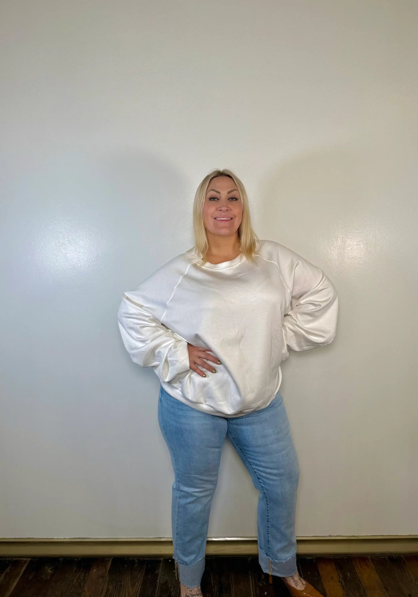 Aisha Round Neck Scuba Sweatshirt | PLUS SIZE AVAILABLE