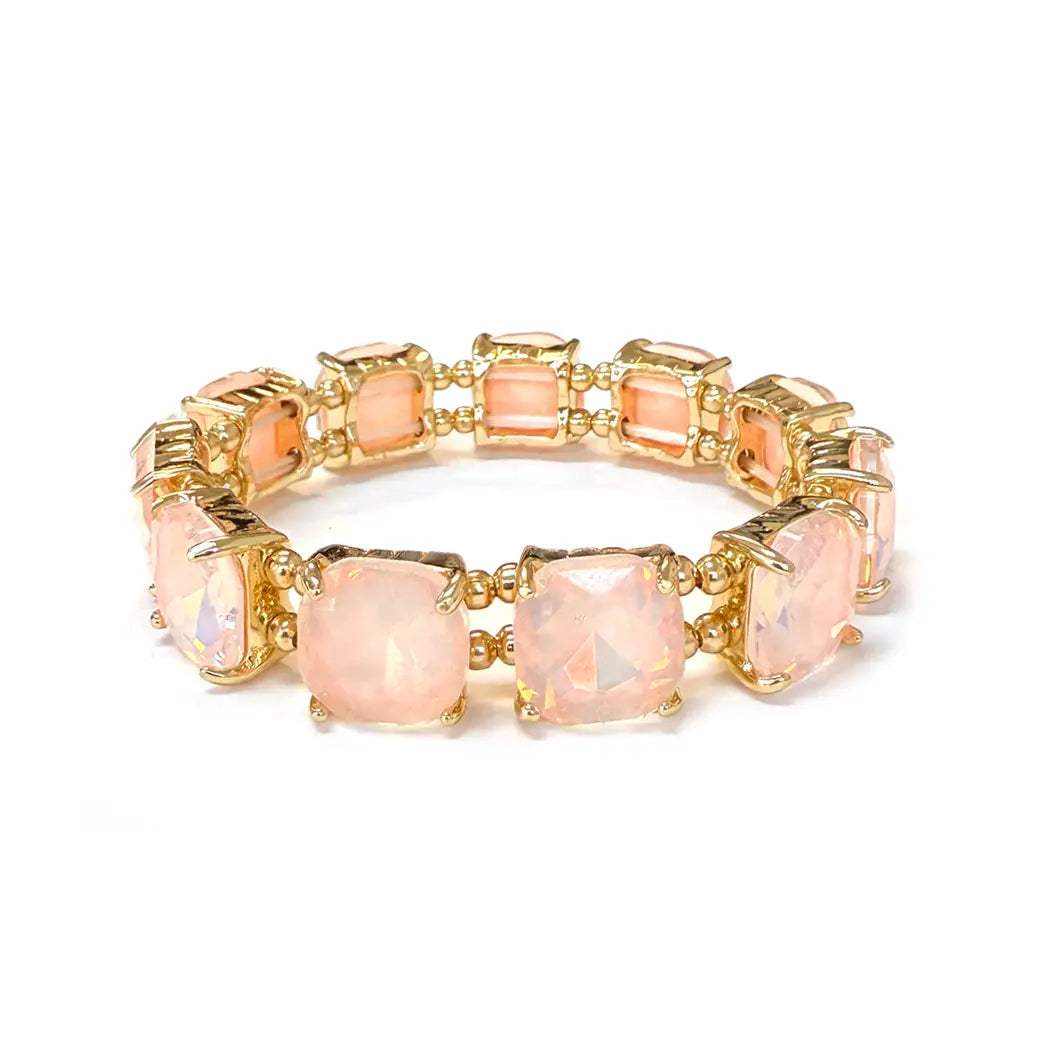 Blush Hour Cushion Cut Crystal Station Bracelet