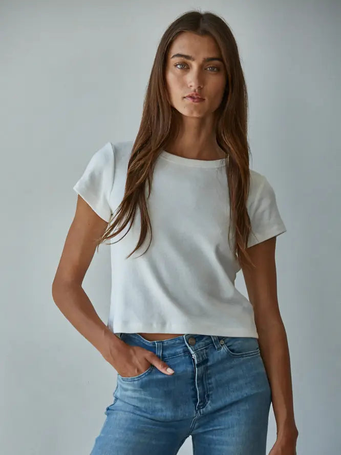 Round Neck Cotton Crop Top