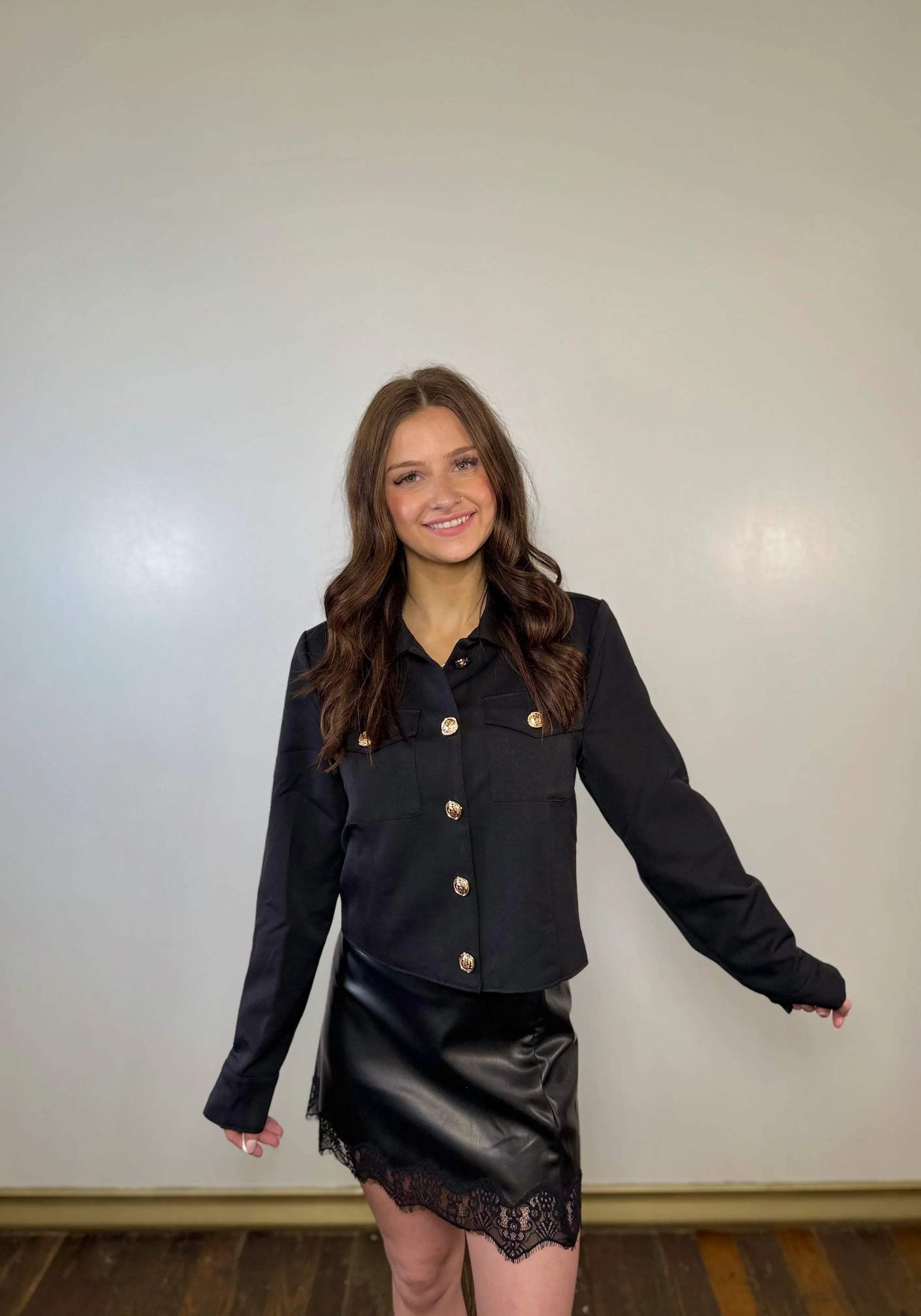 Lizzie Gold Detailed Jacket