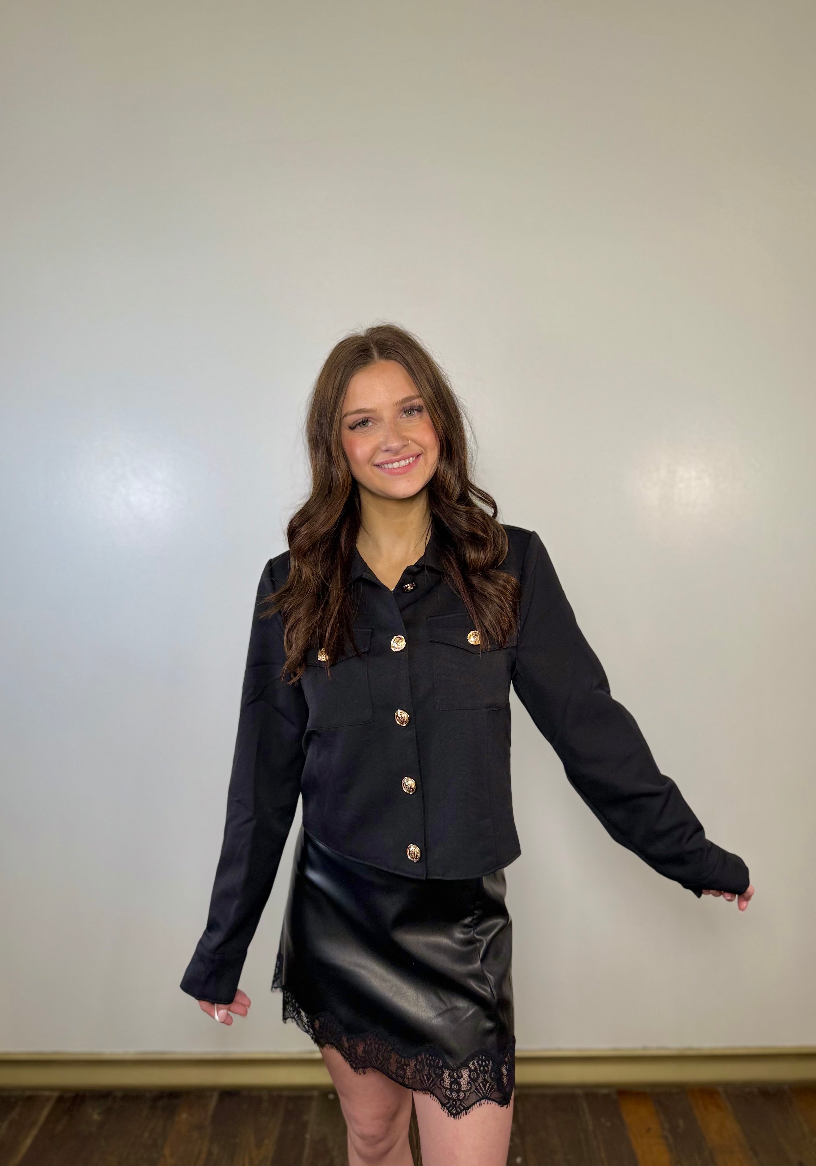 Lizzie Gold Detailed Jacket