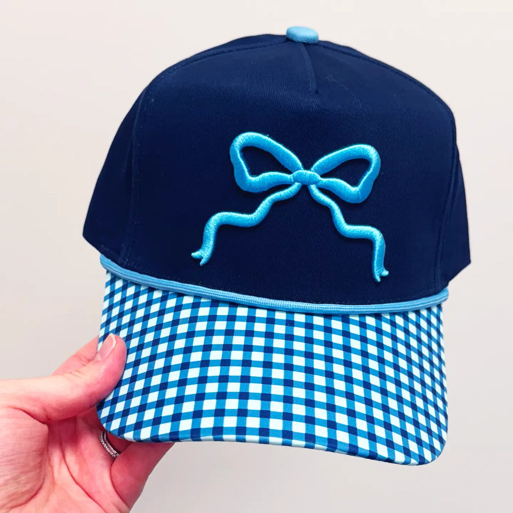 Gingham Bow Trucker Hat