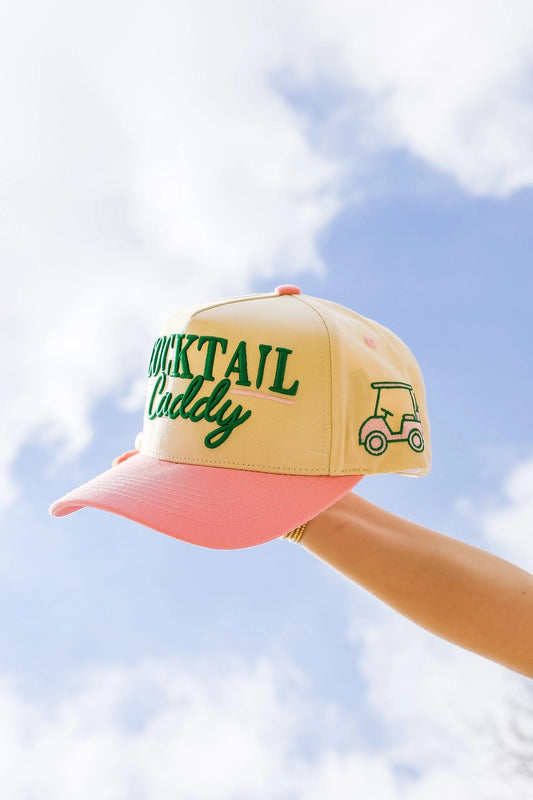 Cocktail Caddy Puff Embroidered Canvas Cap