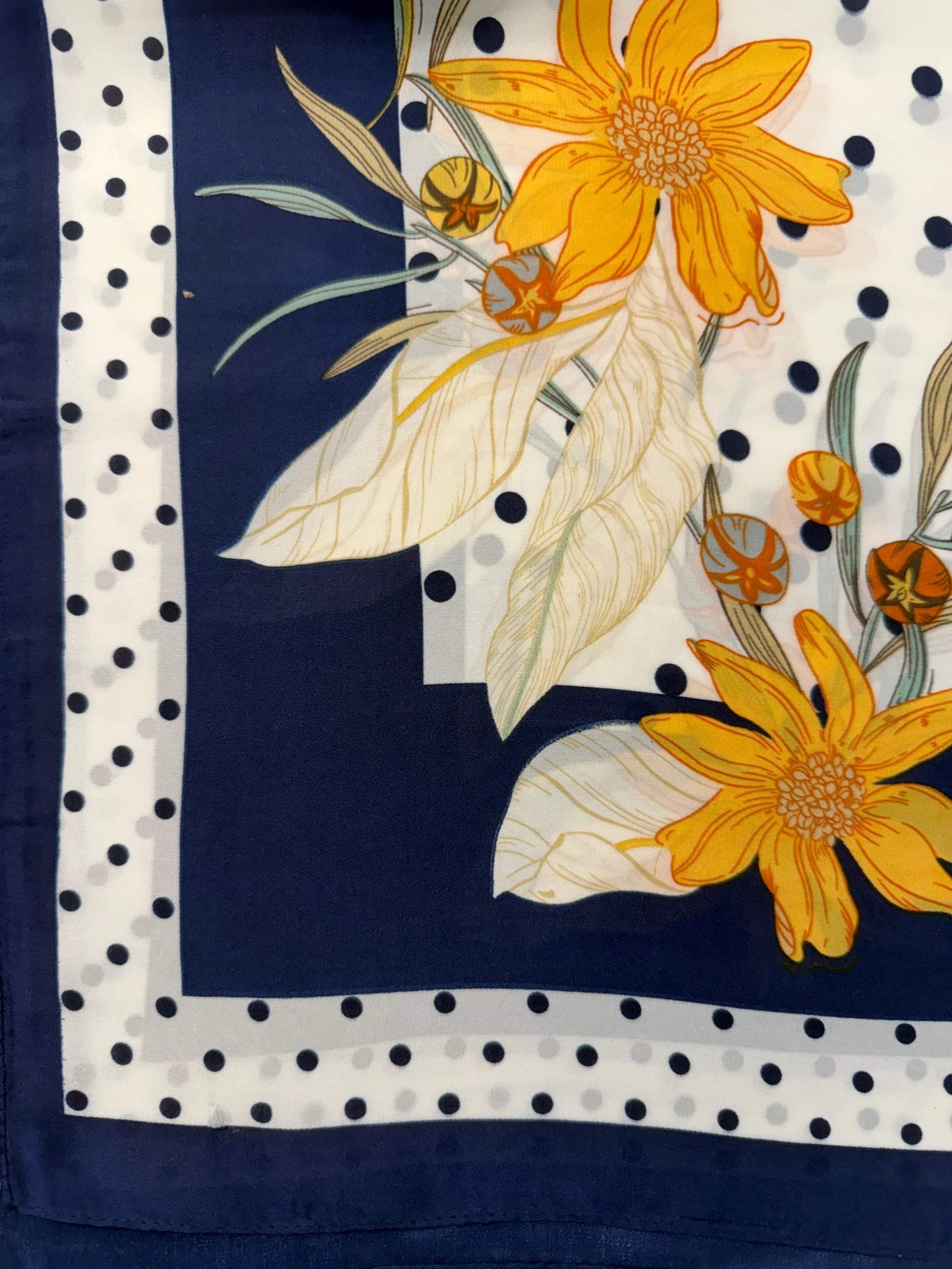 Floral Polka Dot Pattern Scarf
