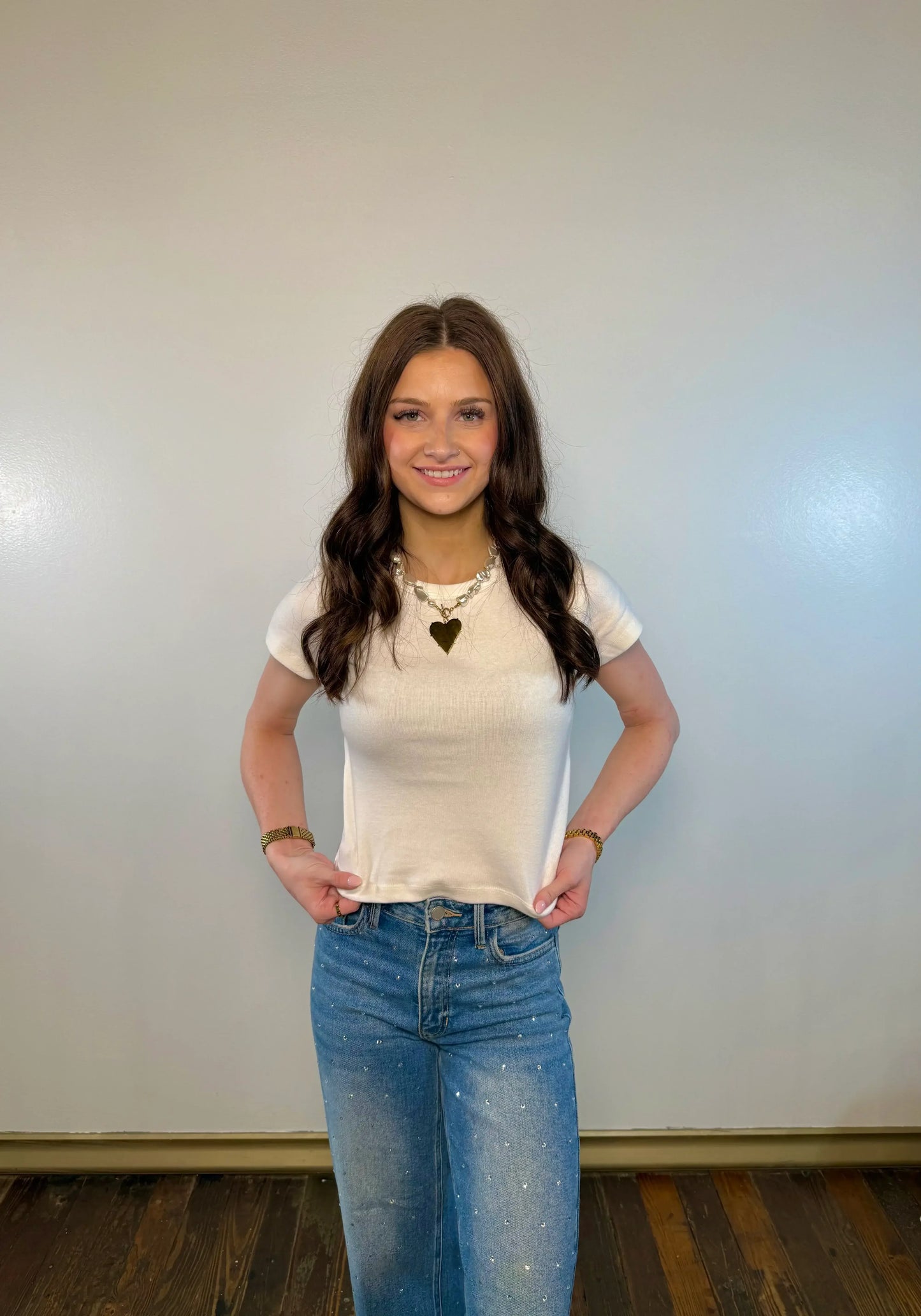 Round Neck Cotton Crop Top