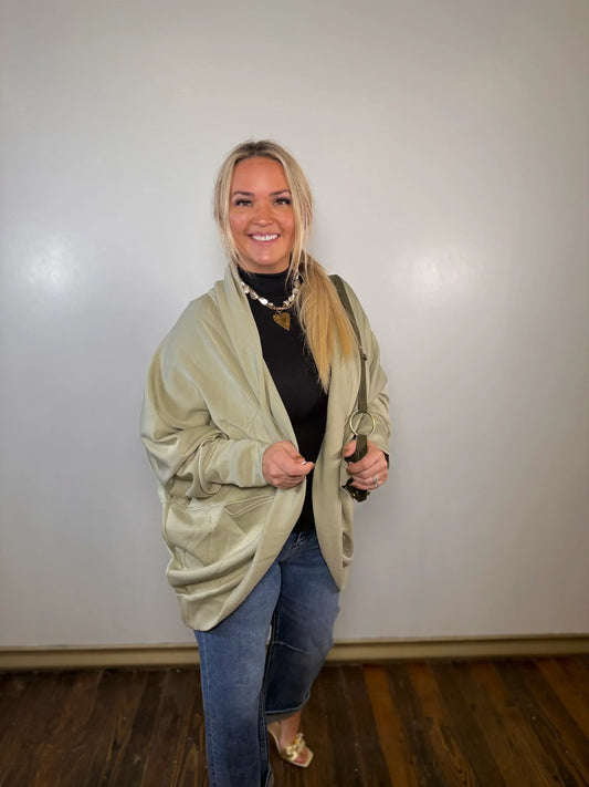 Noemie Scuba Dolman Shawl Cardigan | PLUS SIZE AVAILABLE