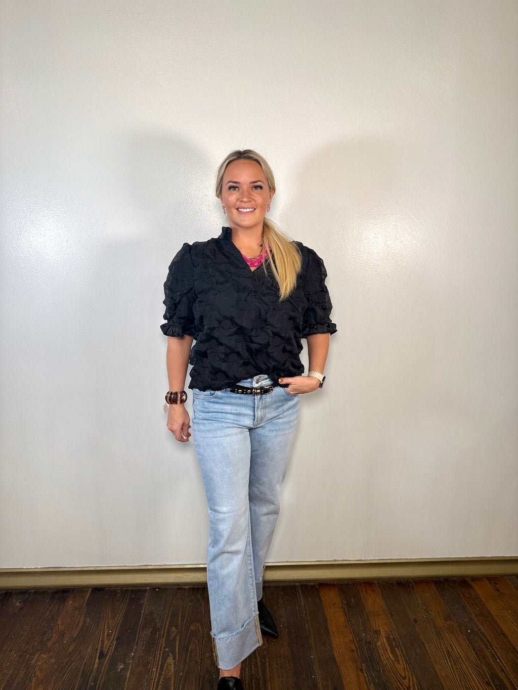 High Rise Straight Cuffed Relaxed Jeans | Risen Jeans | PLUS SIZE AVAILABLE