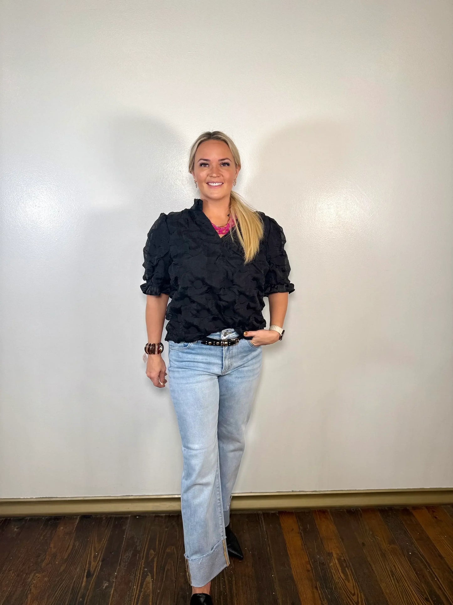High Rise Straight Cuffed Relaxed Jeans | Risen Jeans | PLUS SIZE AVAILABLE