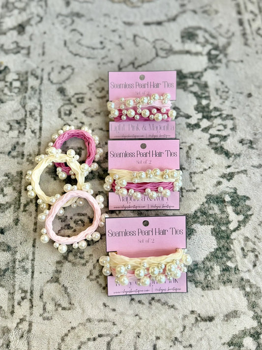 Seamless Pearl Hair Ties | Set of 2