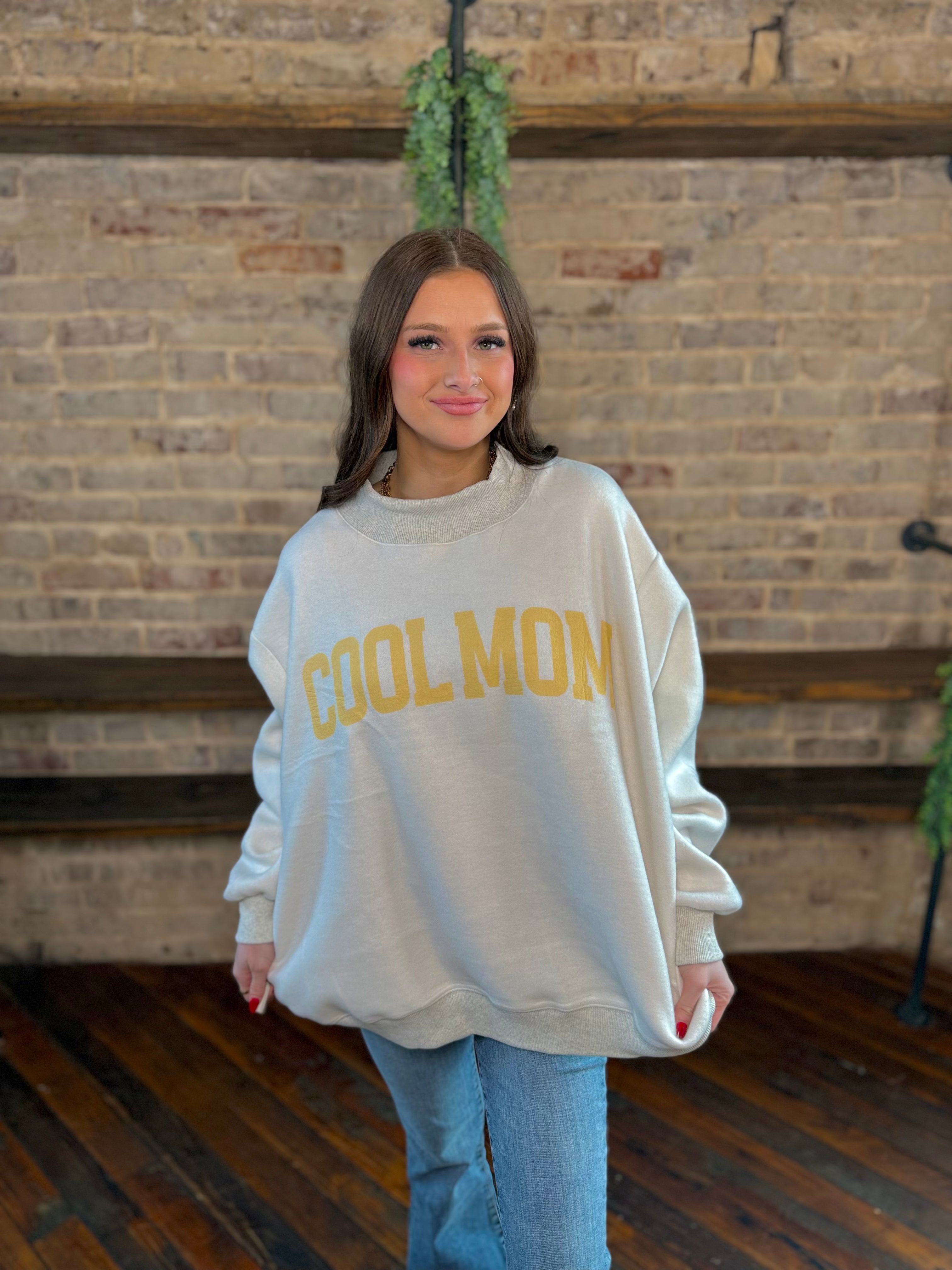 Mother & Cool Mom Reversible Mock Neck Sweatshirt