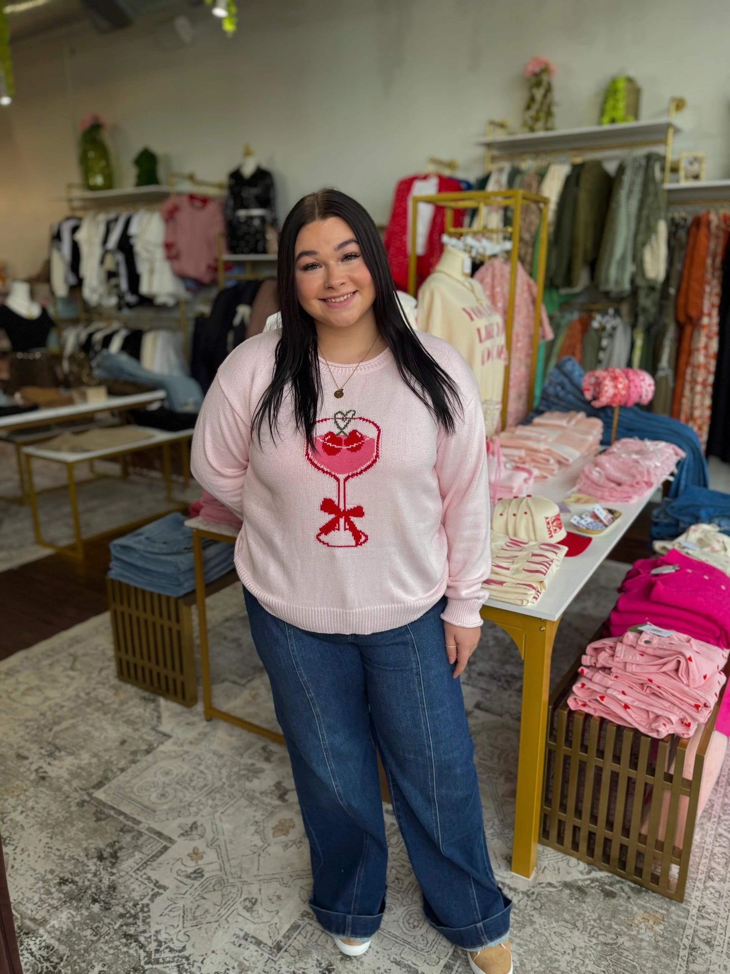 Cherry Heart Martini Sweater