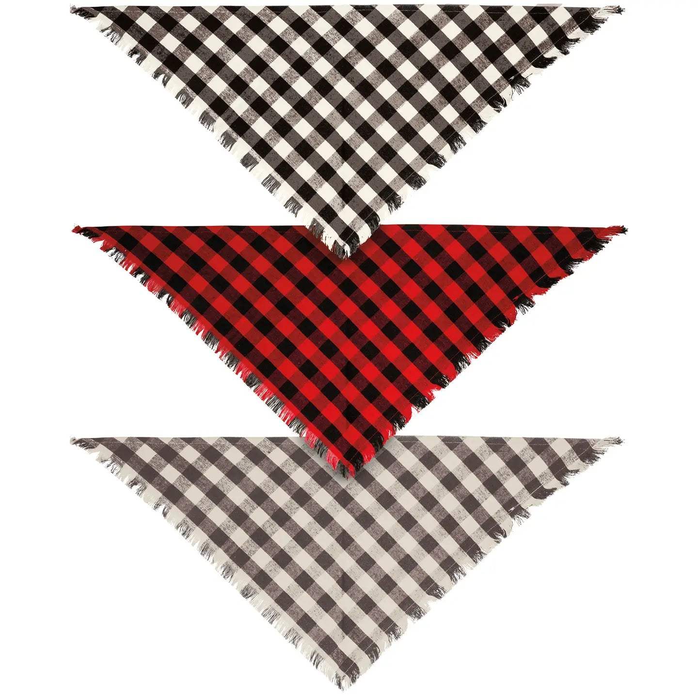 Christmas Plaid Dog Bandanas | Set of 3