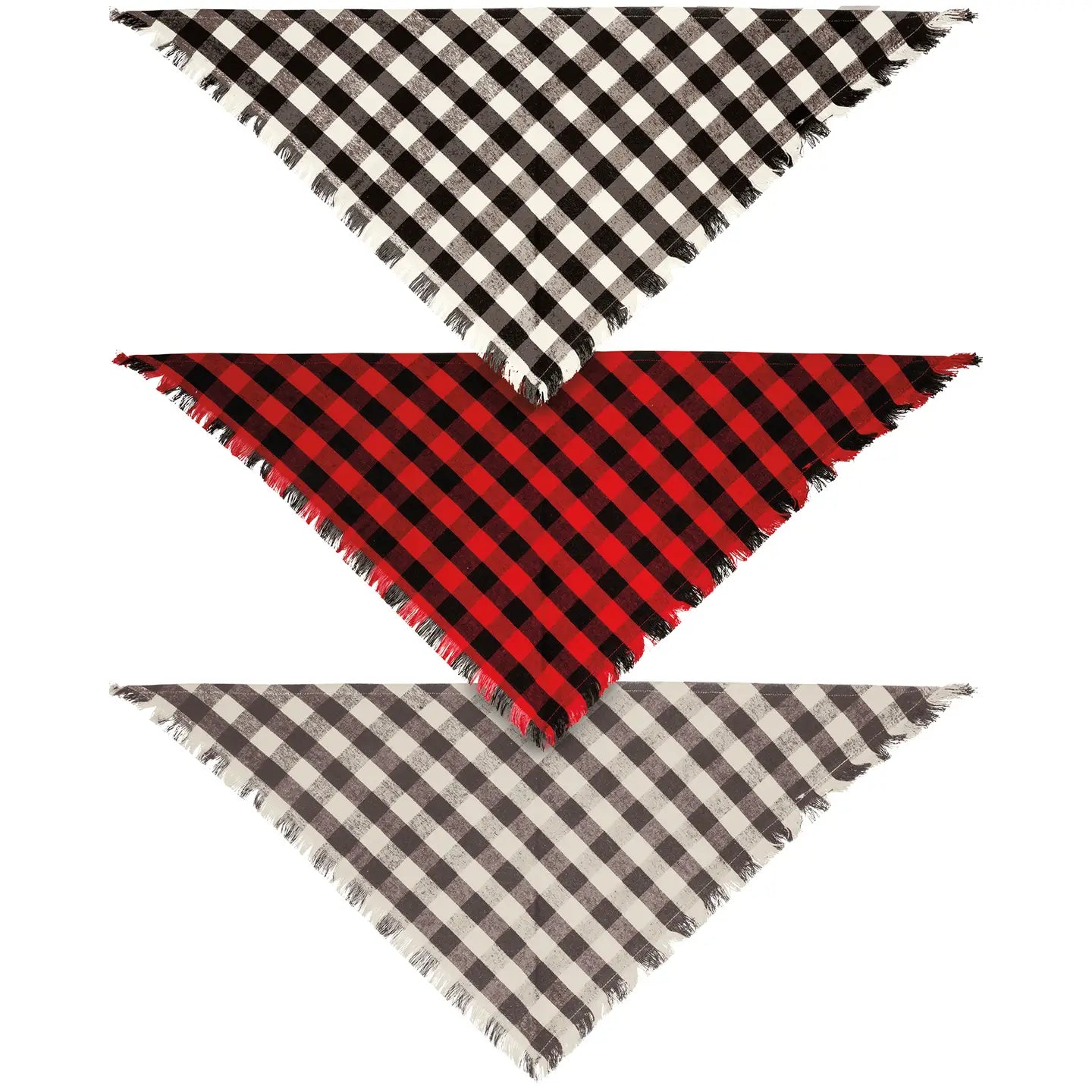 Christmas Plaid Dog Bandanas | Set of 3