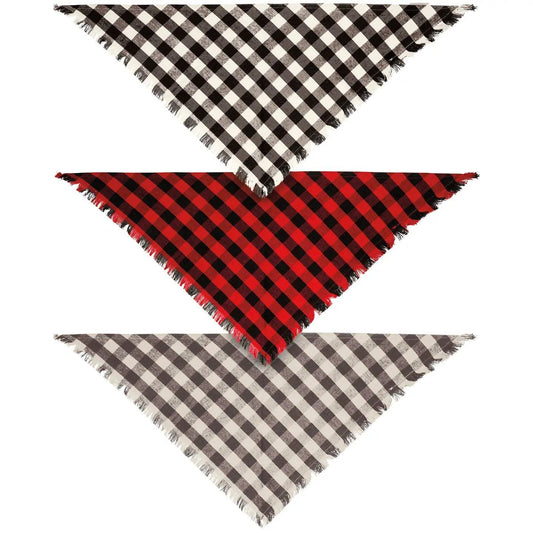 Christmas Plaid Dog Bandanas | Set of 3