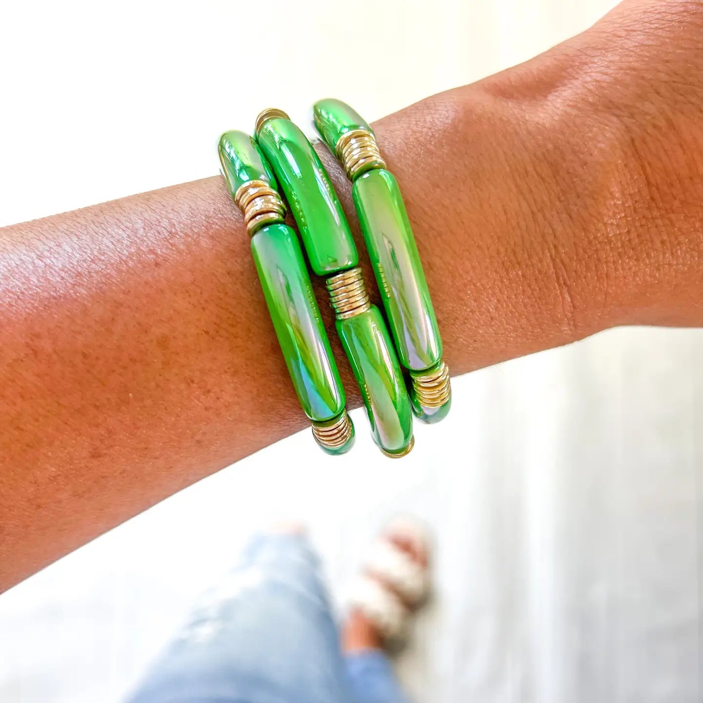 Metallic Radiance Tube Bracelet