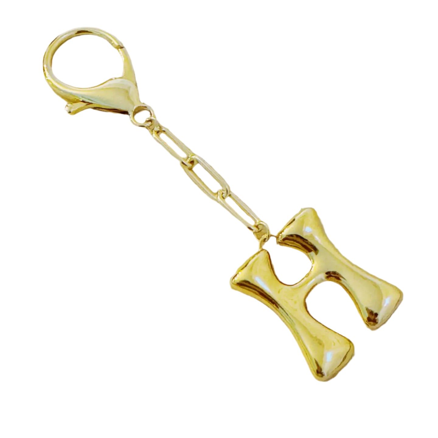 Gold Bubble Initial Purse Charm