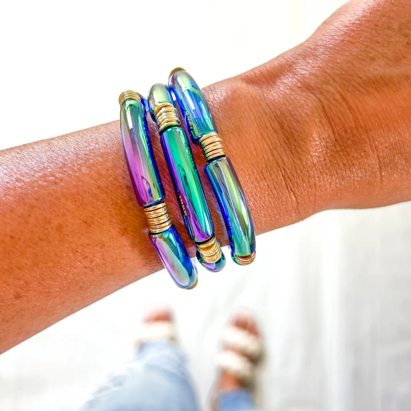 Metallic Radiance Tube Bracelet