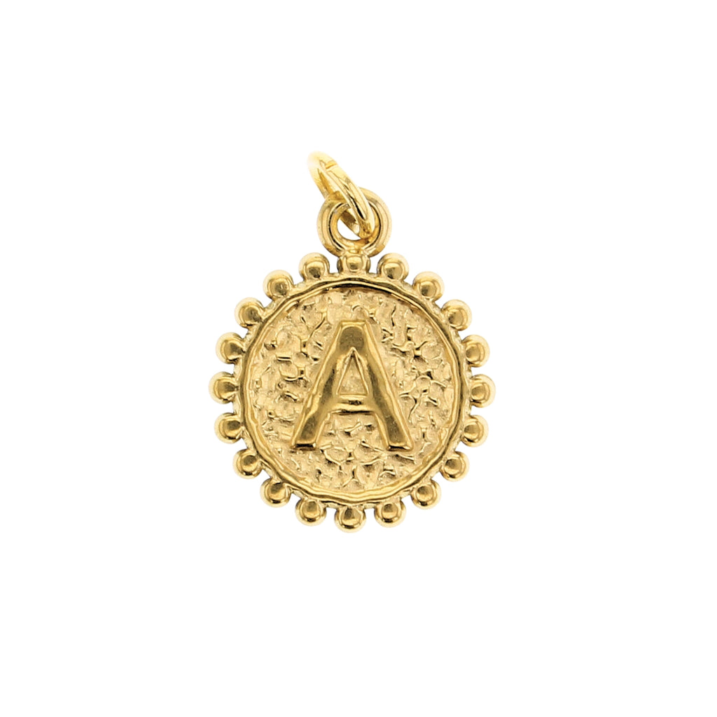 Milgrain Gold Initial Charm