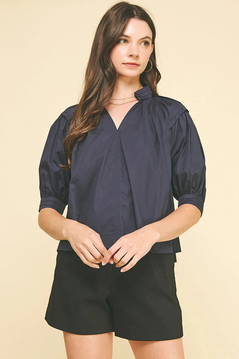 Mulberry Night Balloon Blouse