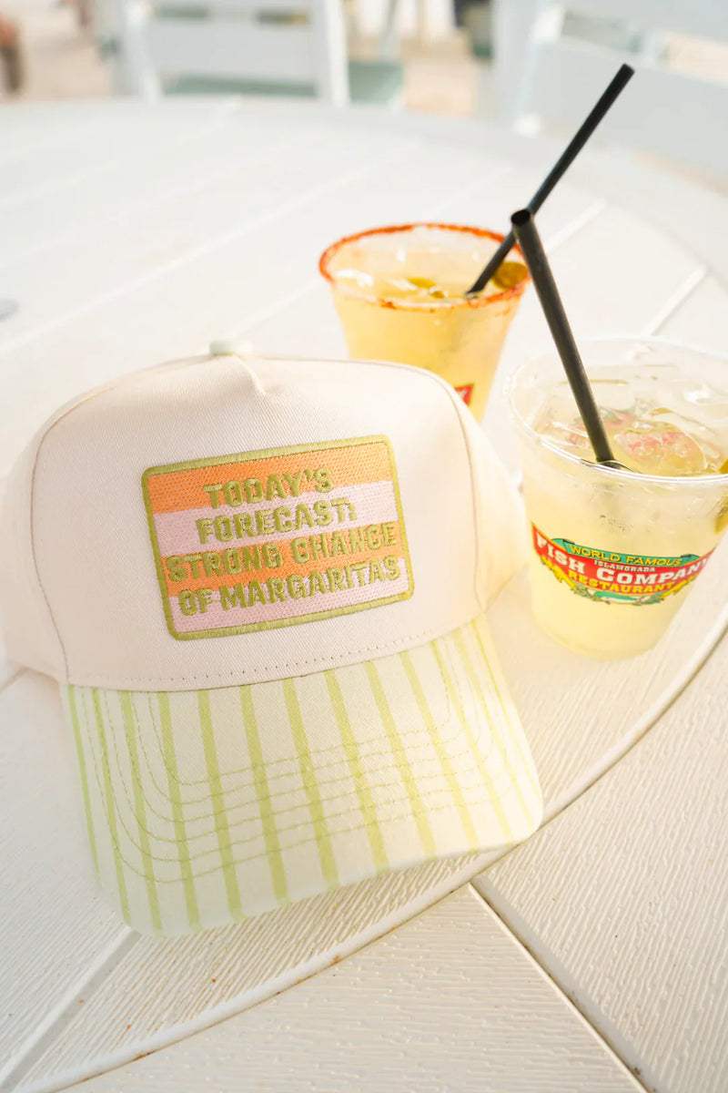 Strong Chance of Margaritas Green Stripe Hat