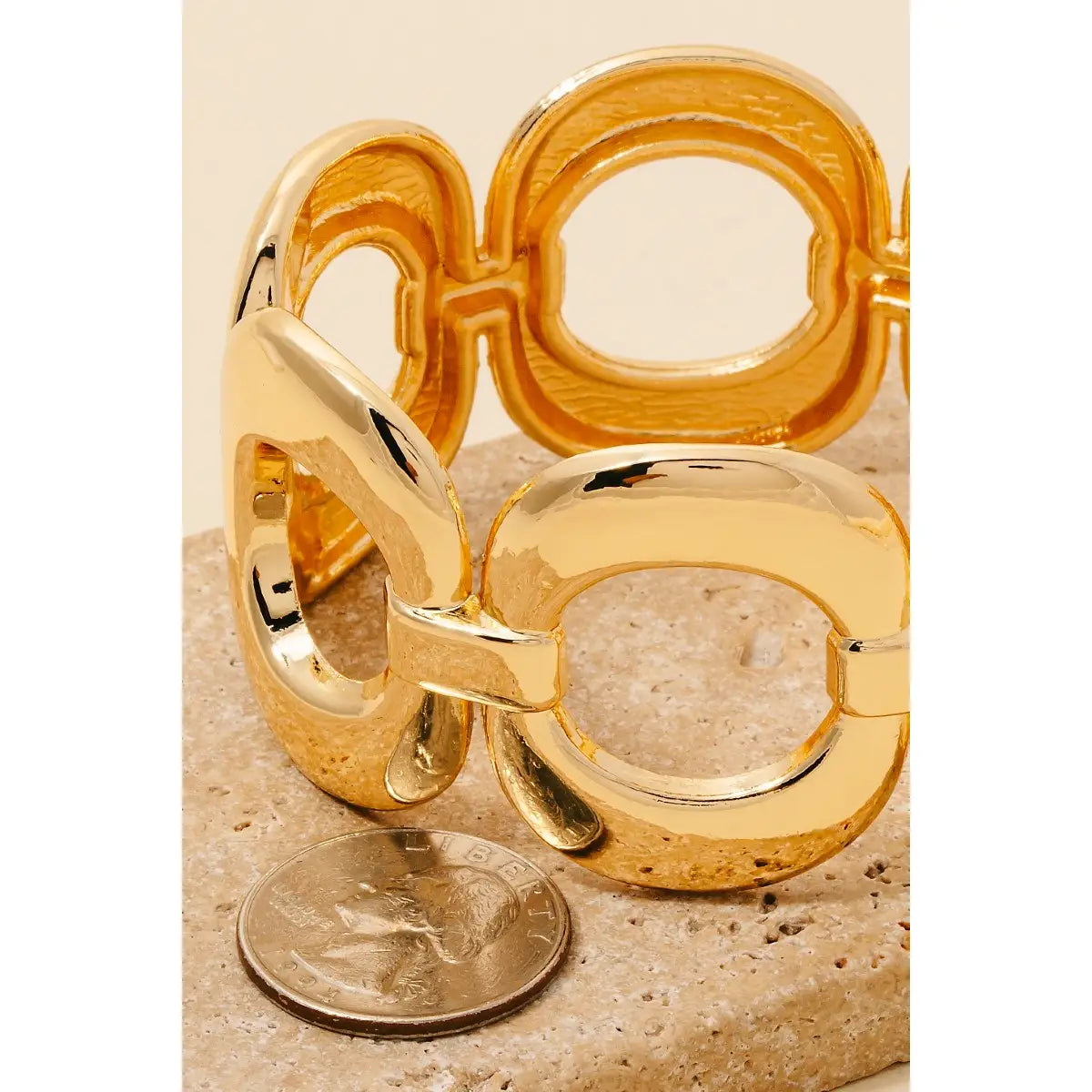 Solid Chain Link Bangle Bracelet