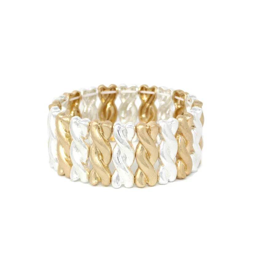 Emma Silver/Gold Stretch Braclet