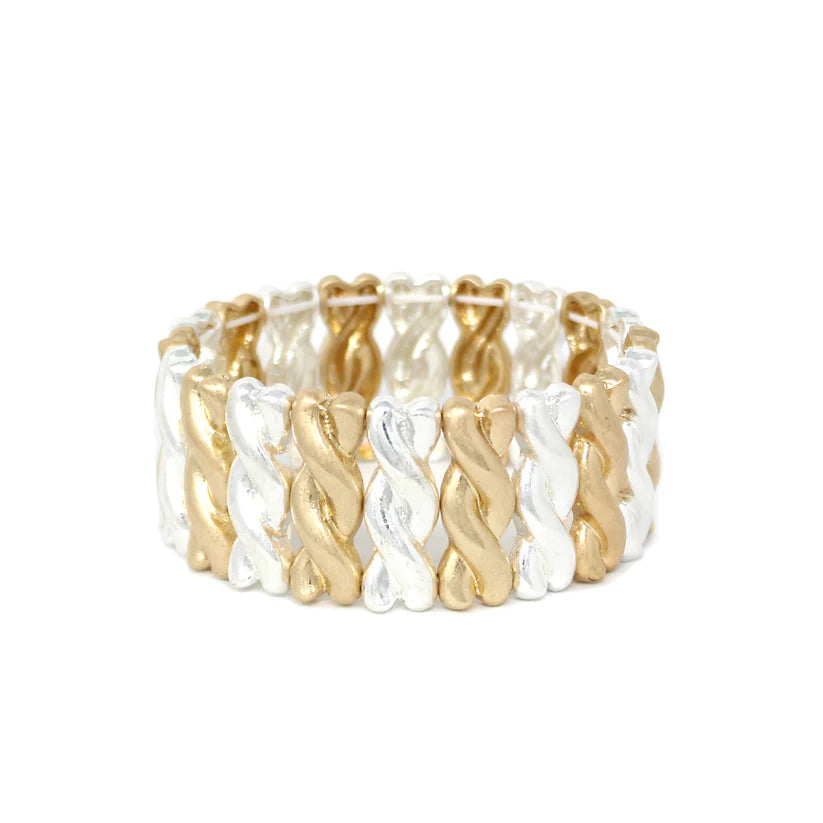 Emma Silver/Gold Stretch Braclet
