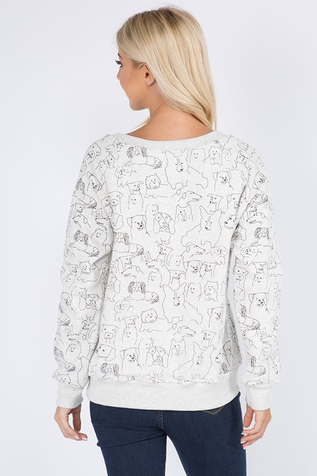 Multi Dog Fleece Sweatshirt