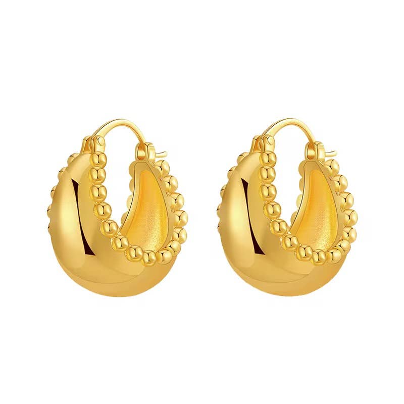 Waterproof Beaded Hoop Earring