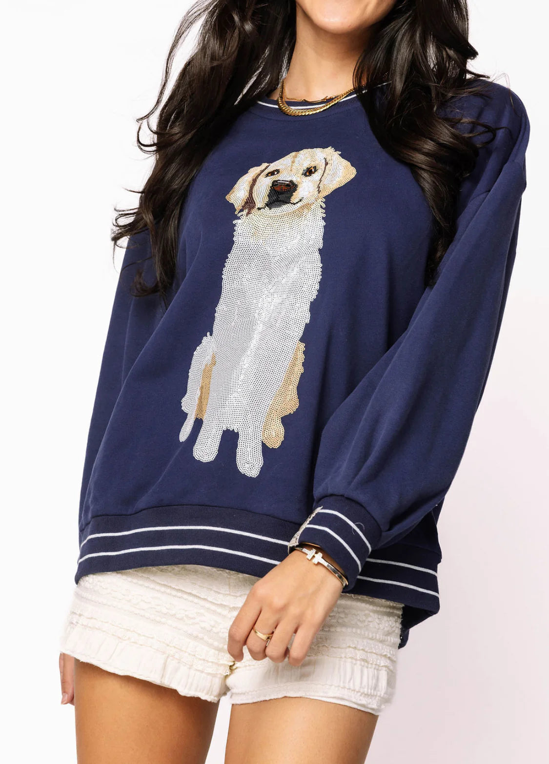 Navy Golden Retriever Sweatshirt | Queen of Sparkles