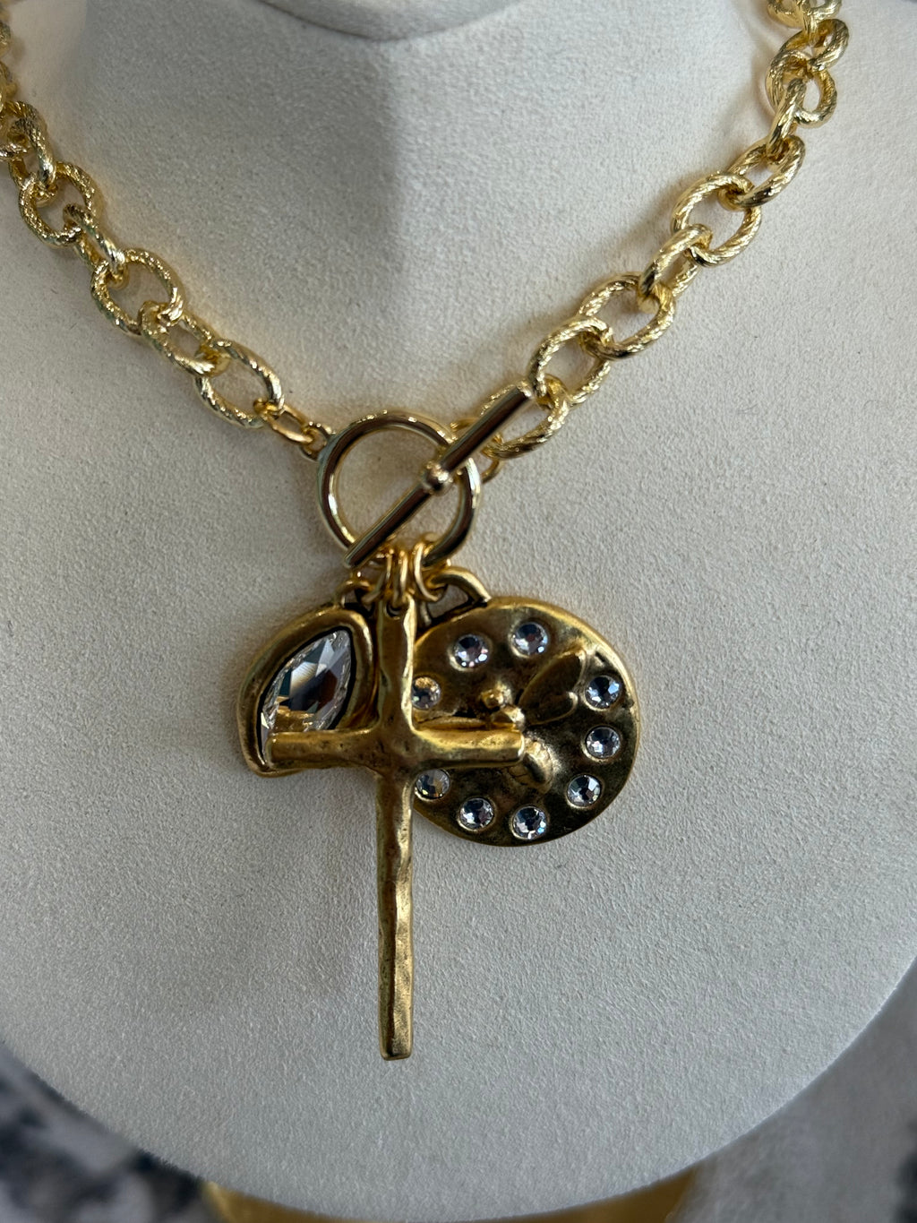 Gold Toggle Pendant Necklace