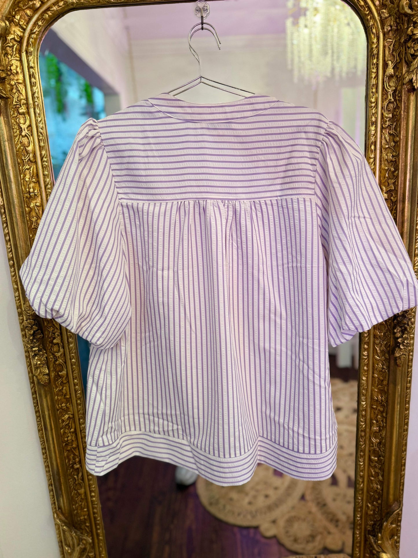 PLUS SIZE | Annabeth Striped Puff Sleeve Top