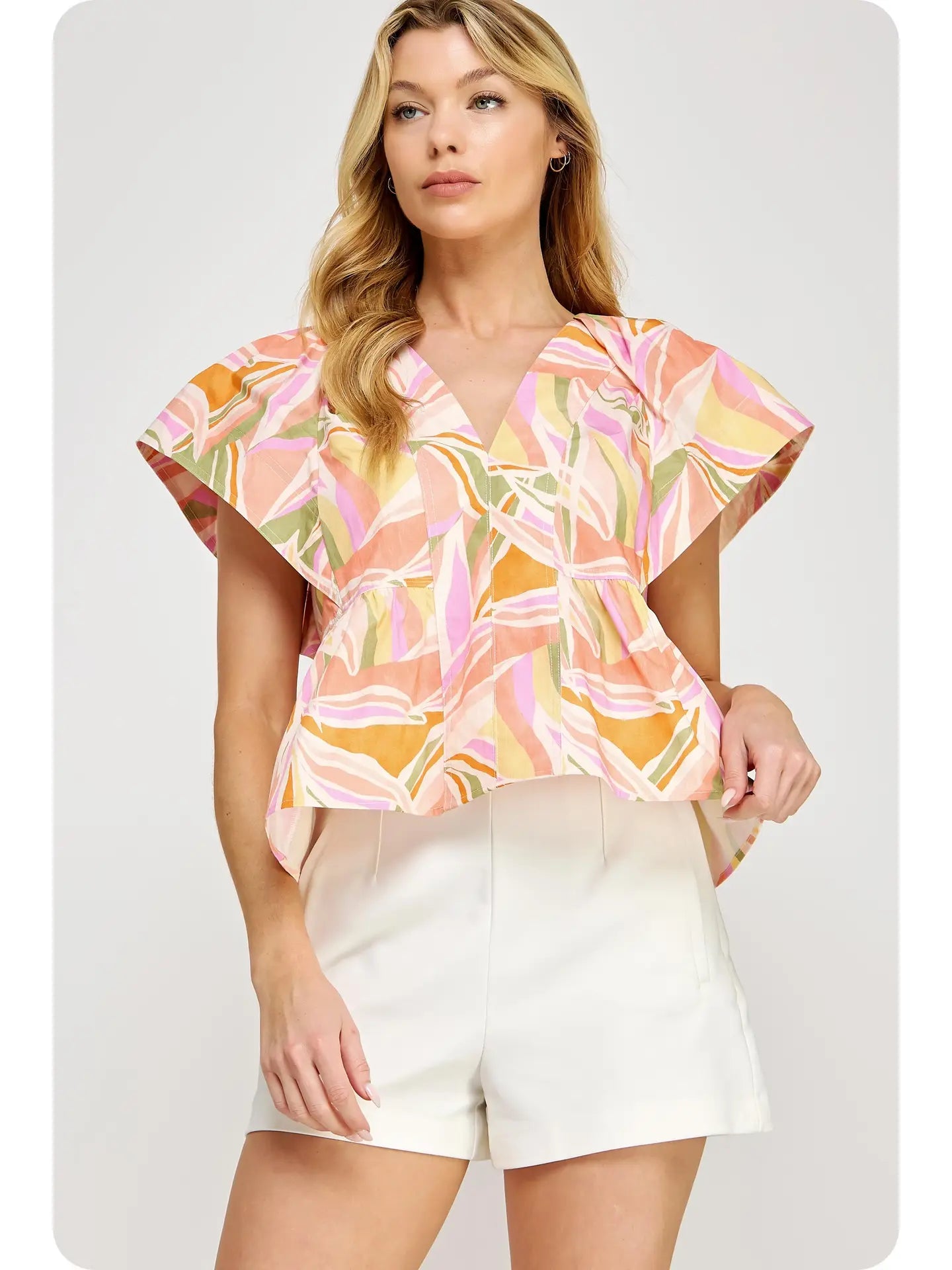 Tropical Statement Poplin Top