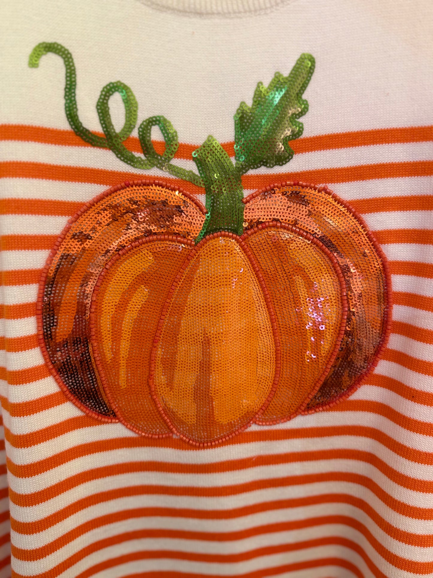 Ivory & Orange Striped Pumpkin Knit Tank | Queen of Sparkles