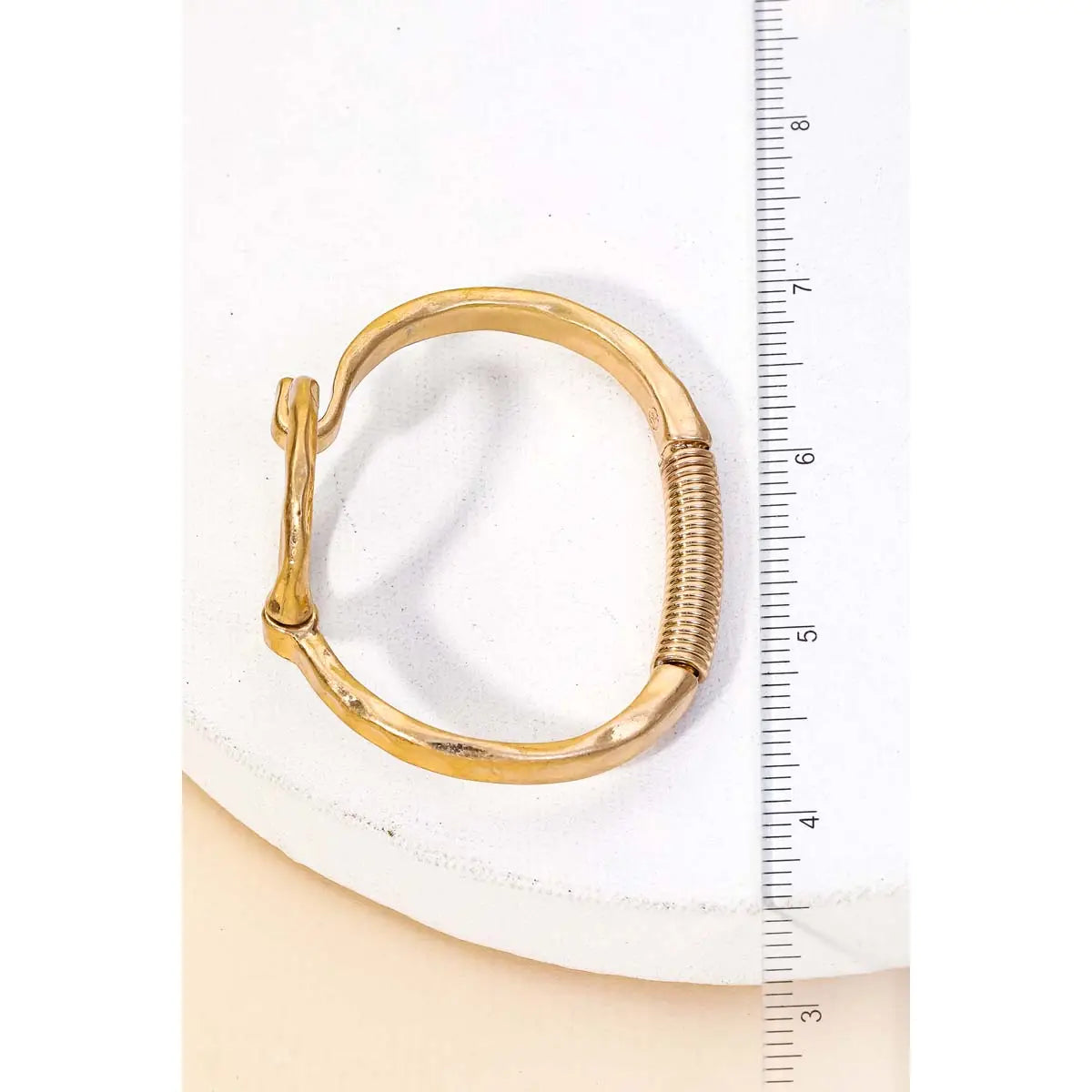 Hammered Circle Bangle Bracelet