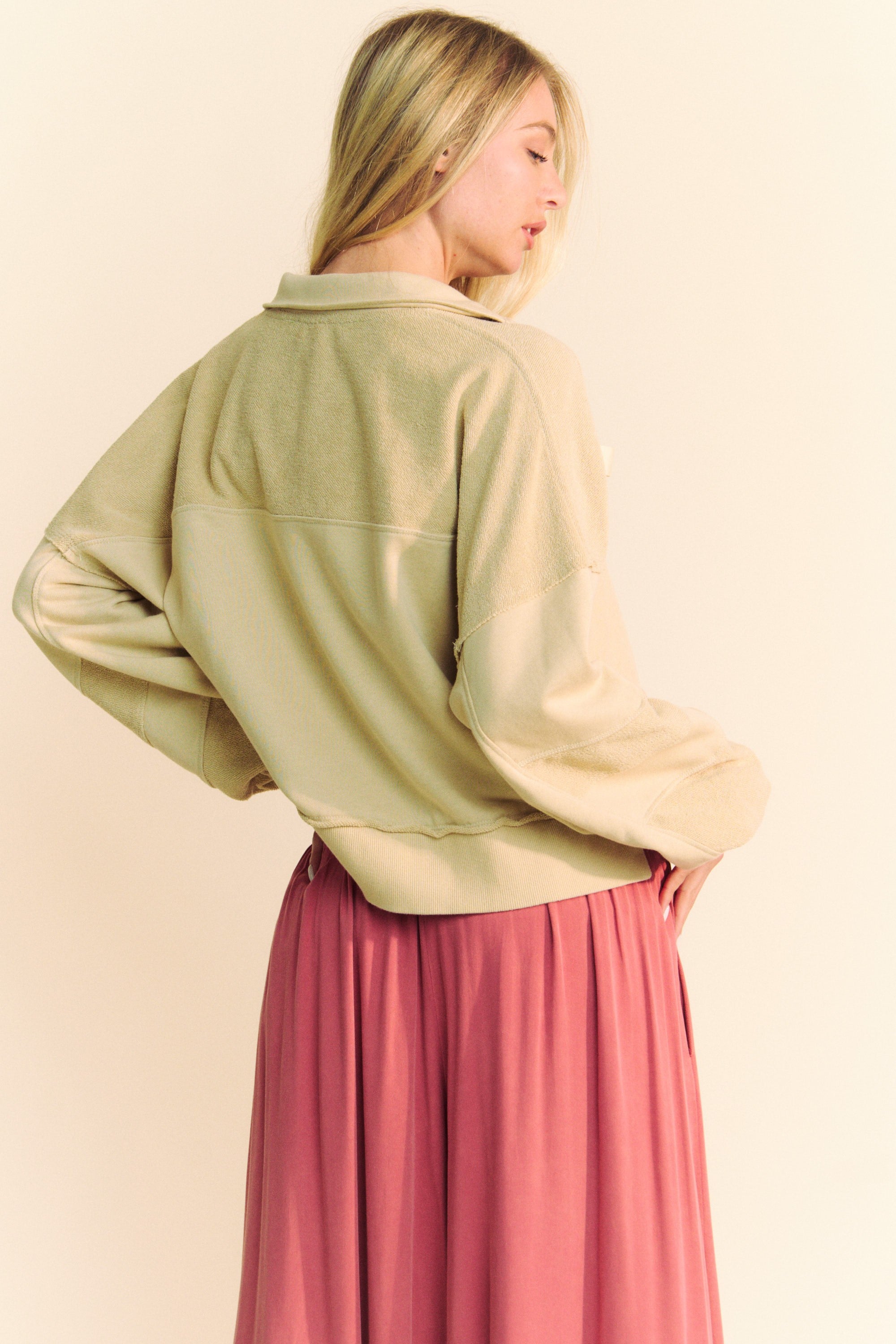 PLUS SIZE | Raw Edge French Terry Pullover