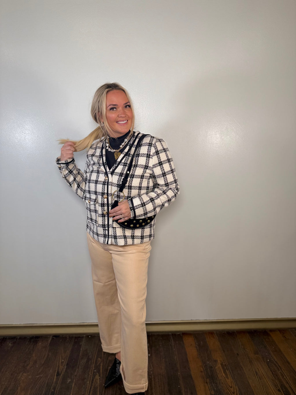 Plaid Checker Print Jacket