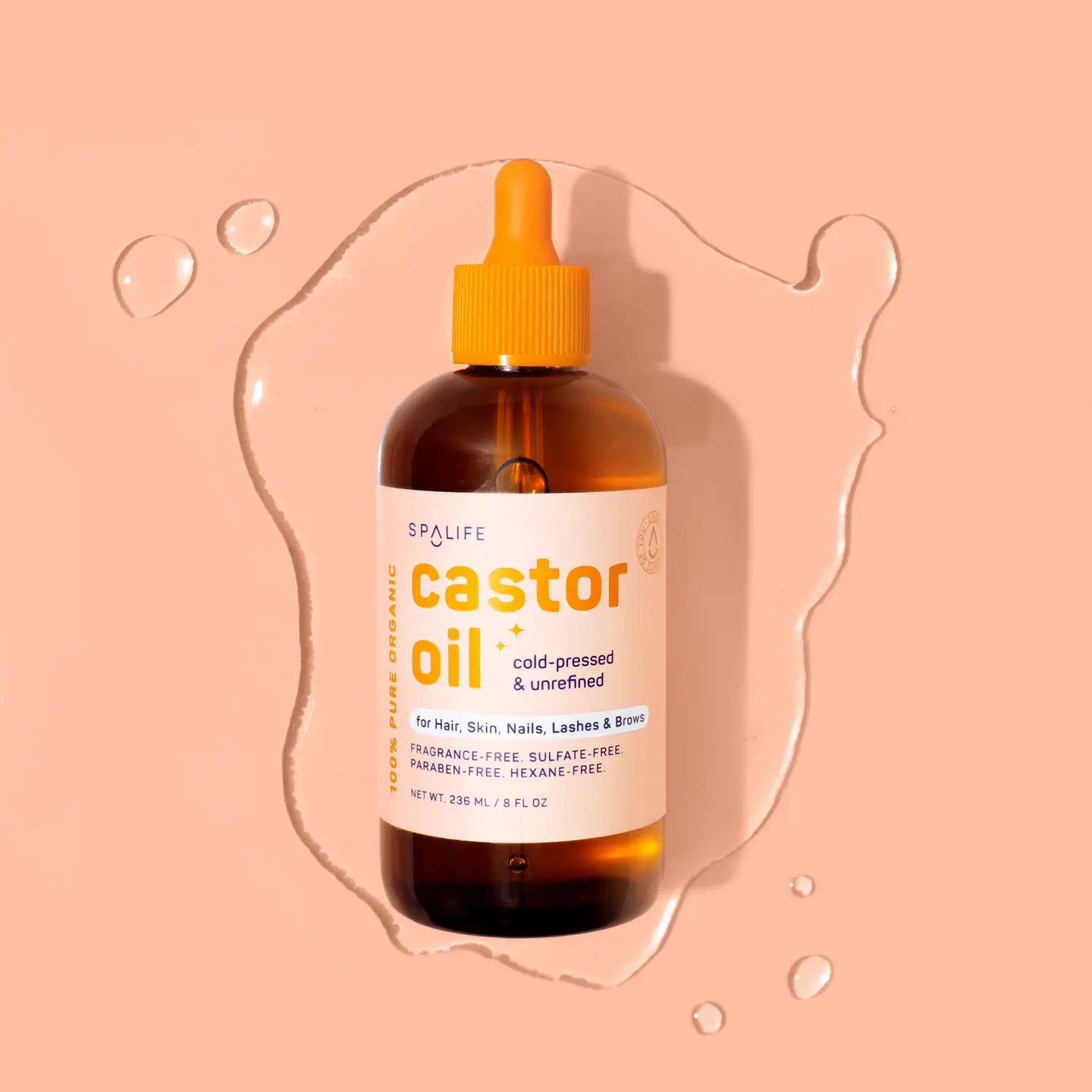 100% Pure Castor Oil | For Hair, Nails, Lashes, & Brows