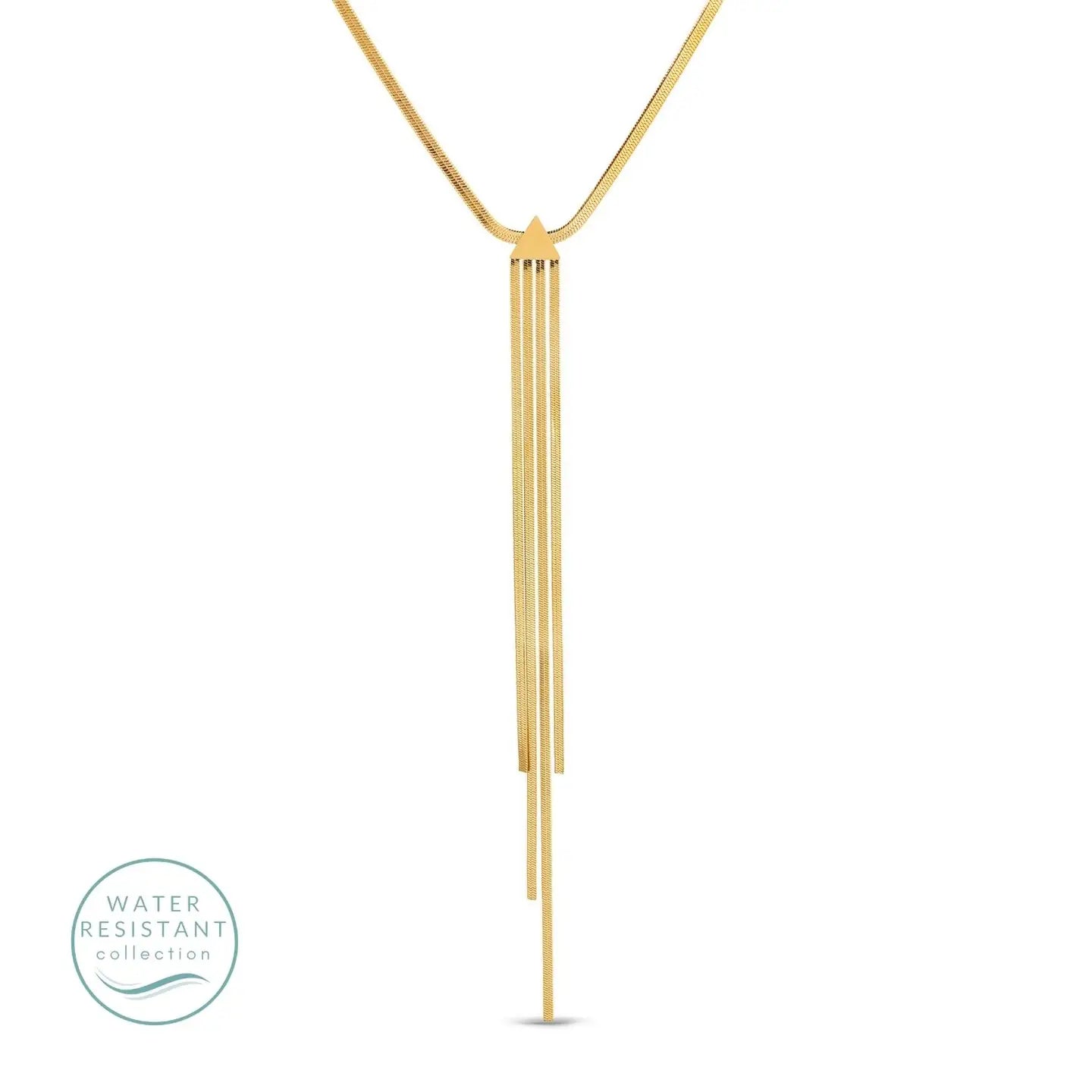 Contemporary Snake Chain Lariat - Water Resistant