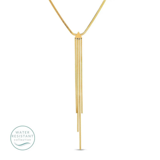 Contemporary Snake Chain Lariat - Water Resistant