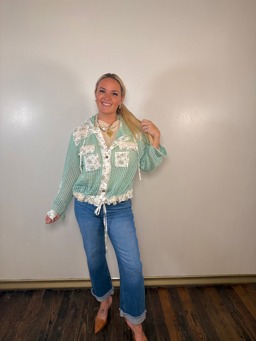 Meadow Bloom Crochet Hoodie