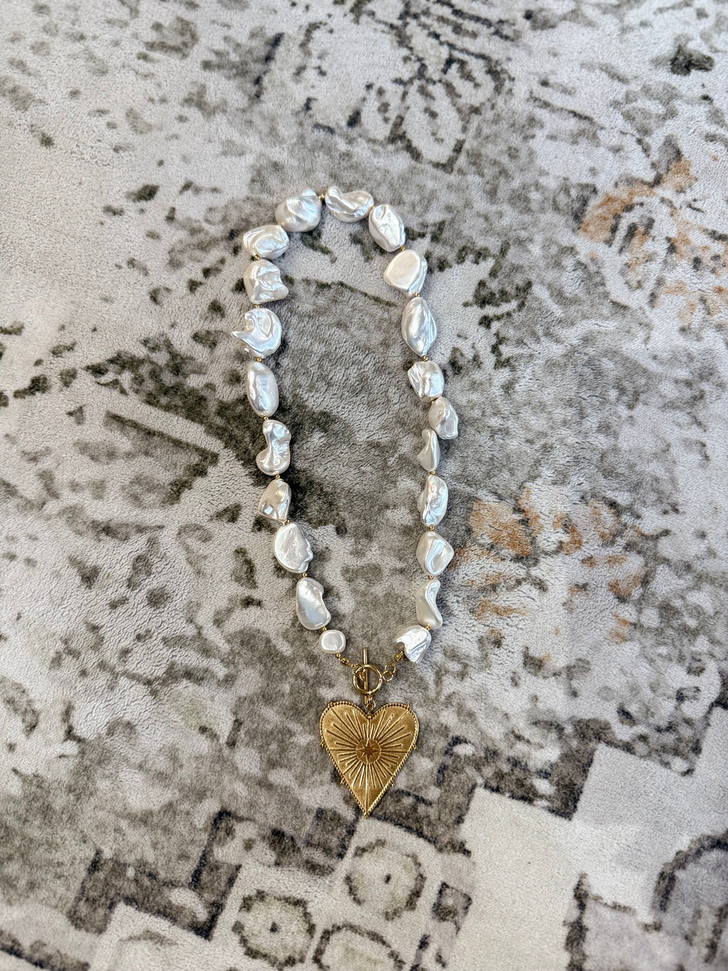 Blaze Pearl Heart Pendant Necklace