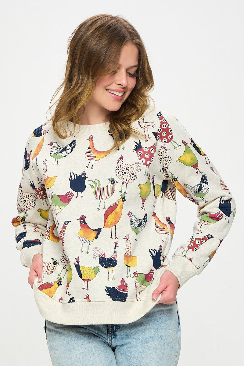 Scattered Rooster Sweatshirt