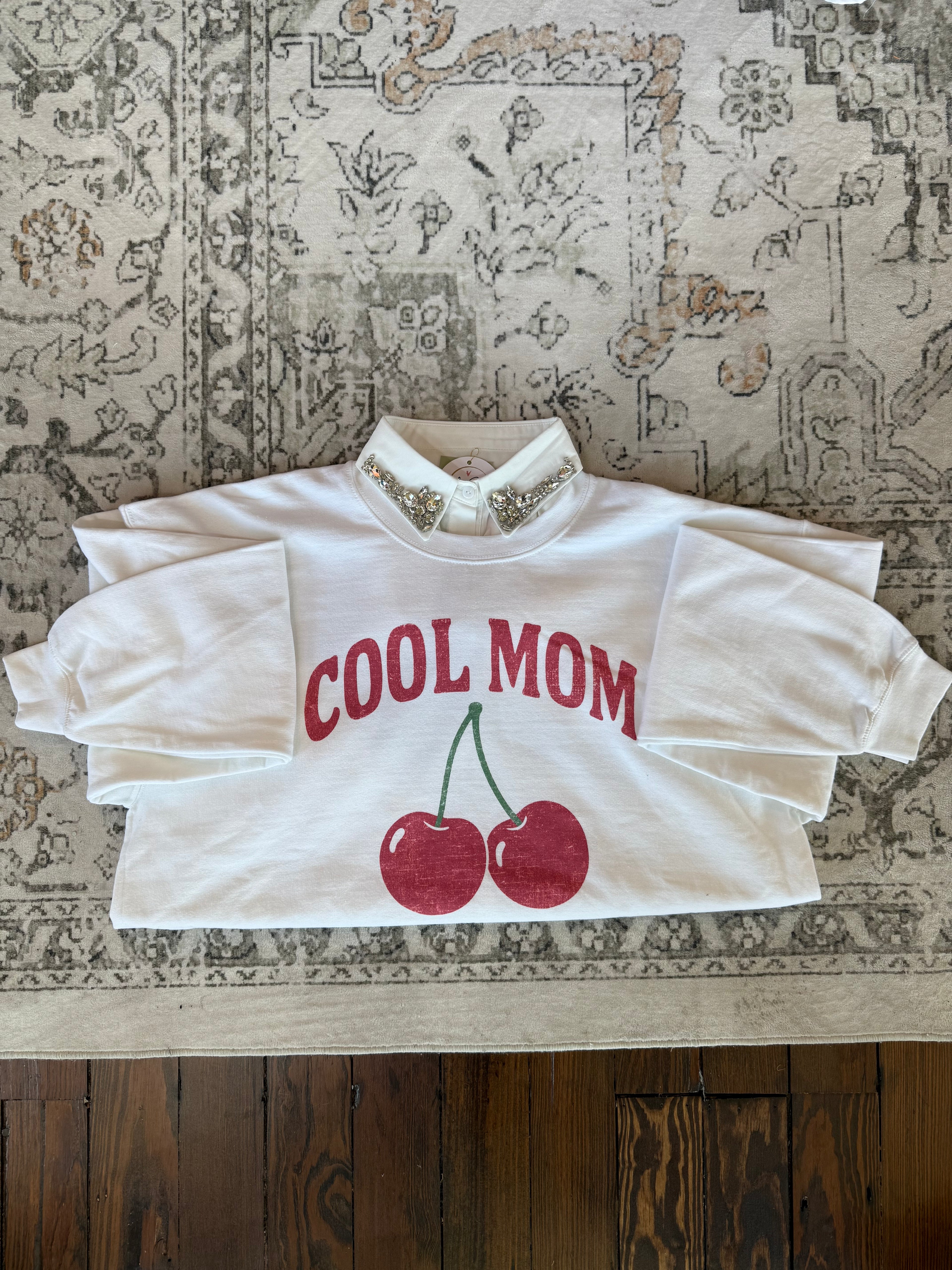 Cool Mom Cherry Graphic Sweatshirt